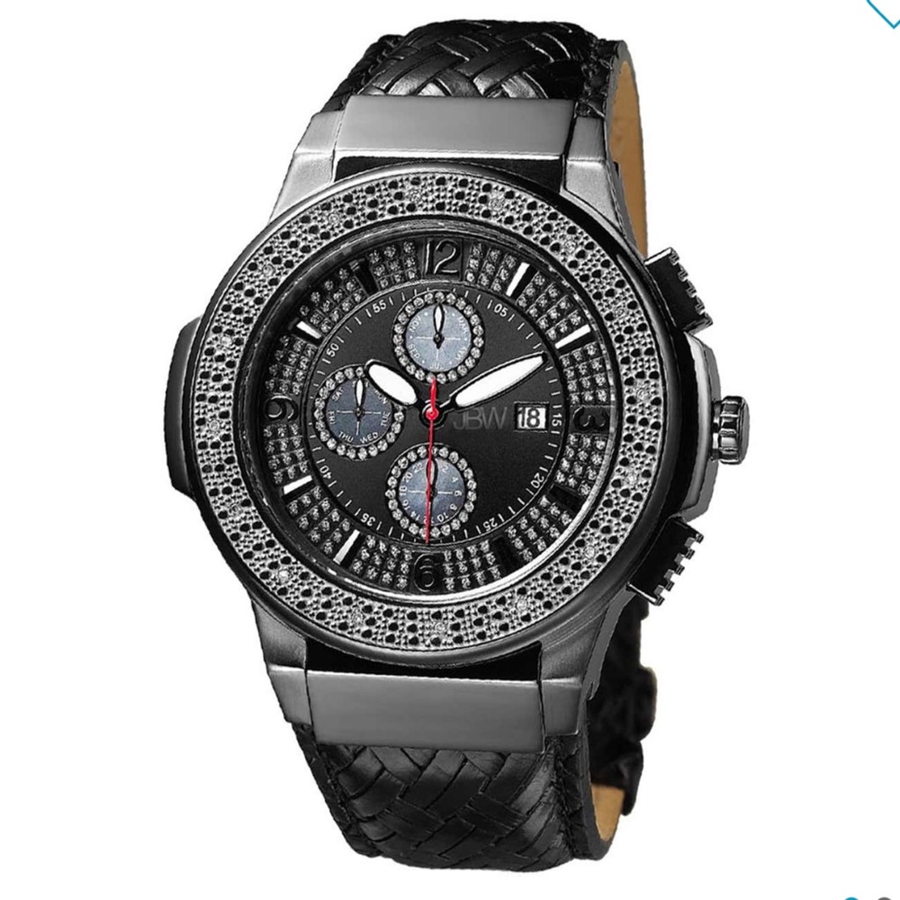 JBW Men’s Saxon Embossed Diamond Watch
